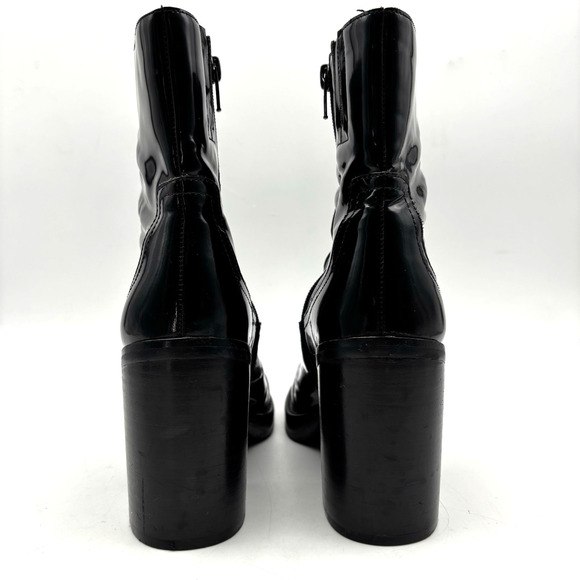 Jeffrey Campbell MAXEN 2 Black Patent Leather Block Heel Platform Boots Size 7 - Picture 8 of 16
